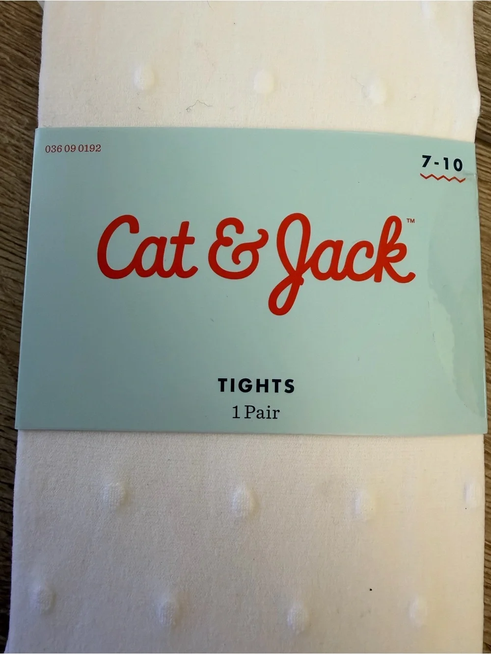Cat & Jack White Swiss Dot Textured Kids Tights